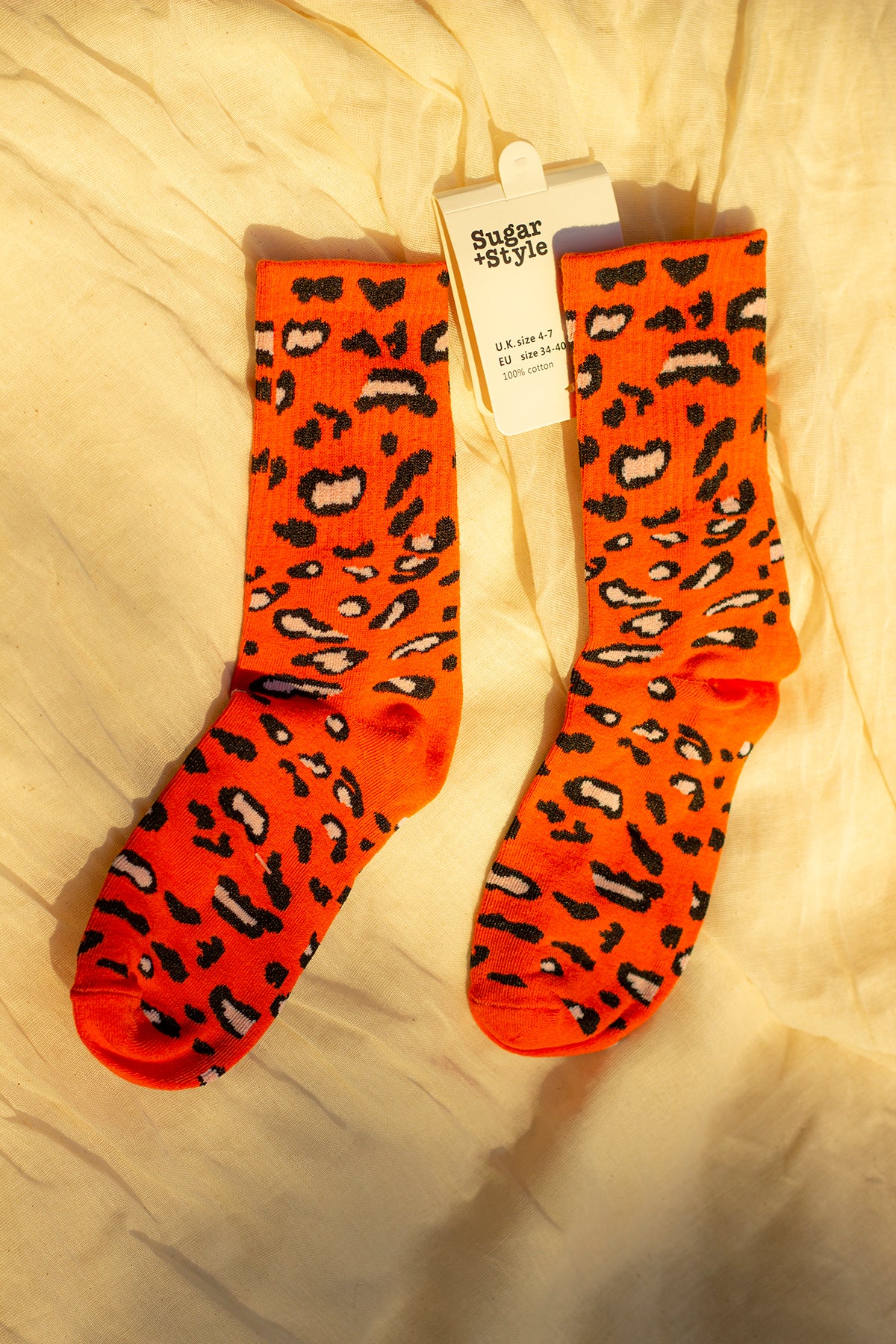 Leopard Print Crew Socks - Sugar + Style