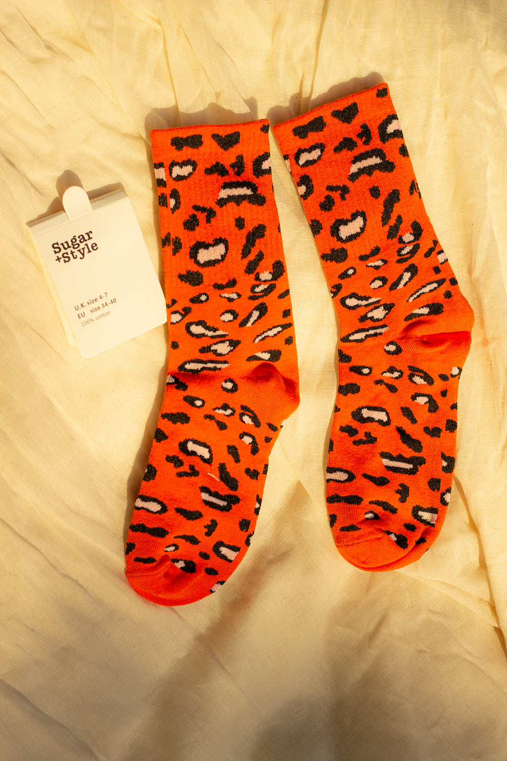 Leopard Print Crew Socks - Sugar + Style