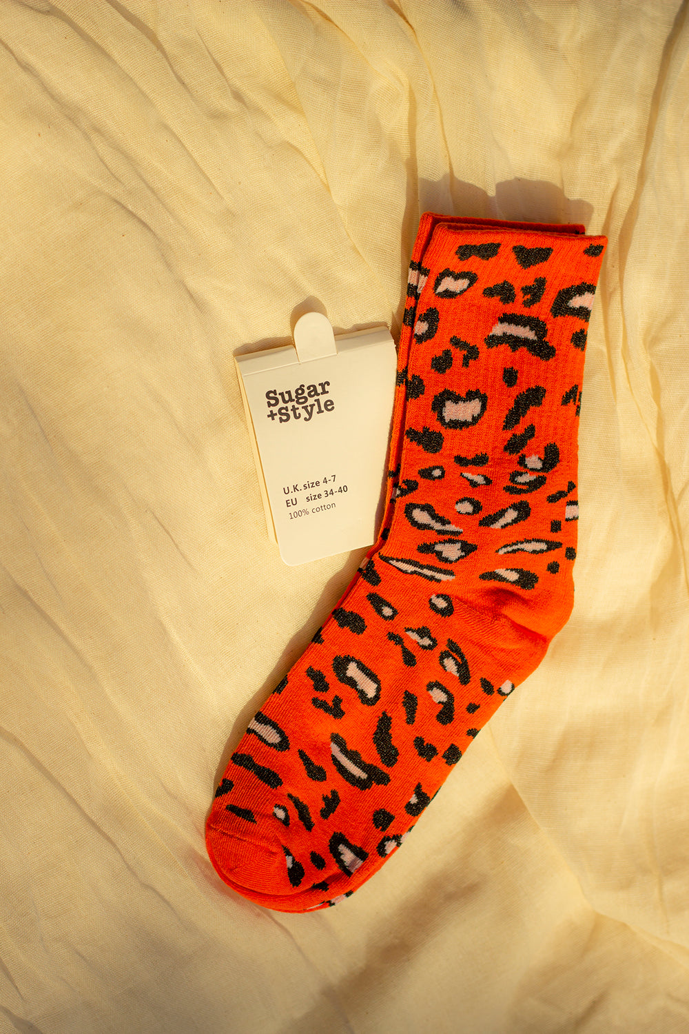 Leopard Print Crew Socks - Sugar + Style