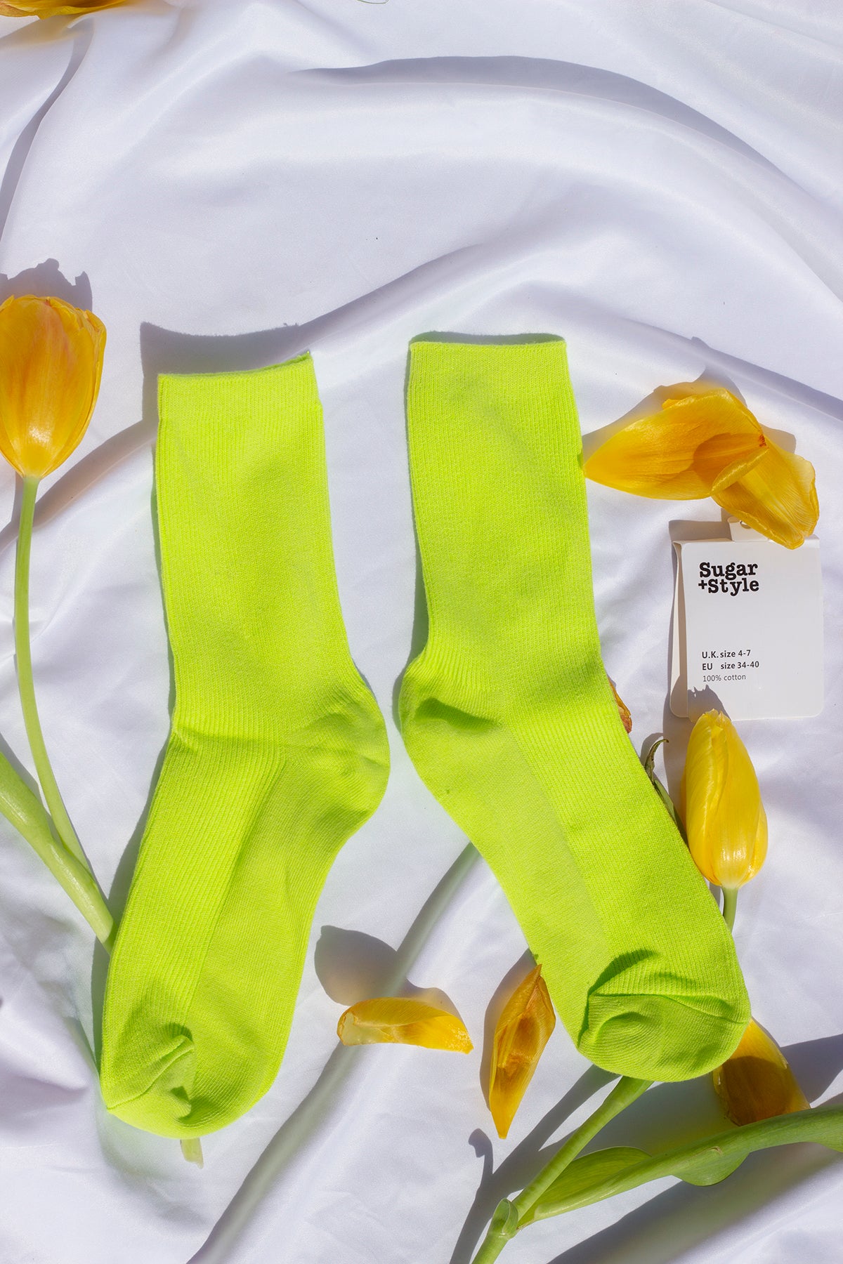 Lime Green Colour Block Socks - Sugar + Style