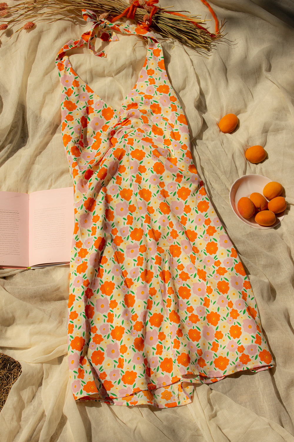 Halter Neck Floral Mini Dress - Sugar + Style