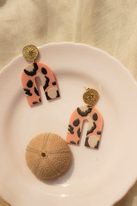 Leopard Print Polymer Arch Earrings - Sugar + Style