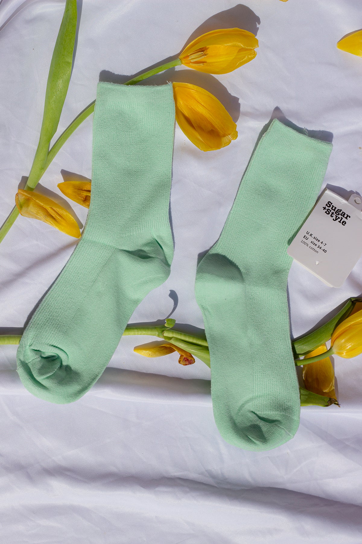 Mint Green Colour Block Socks - Sugar + Style
