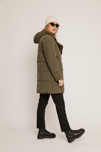 Naomi Khaki Puffer Jacket - Sugar + Style