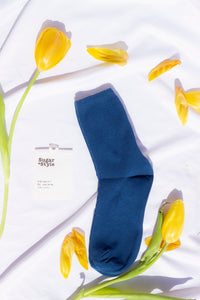 Royal Blue Colour Block Socks - Sugar + Style