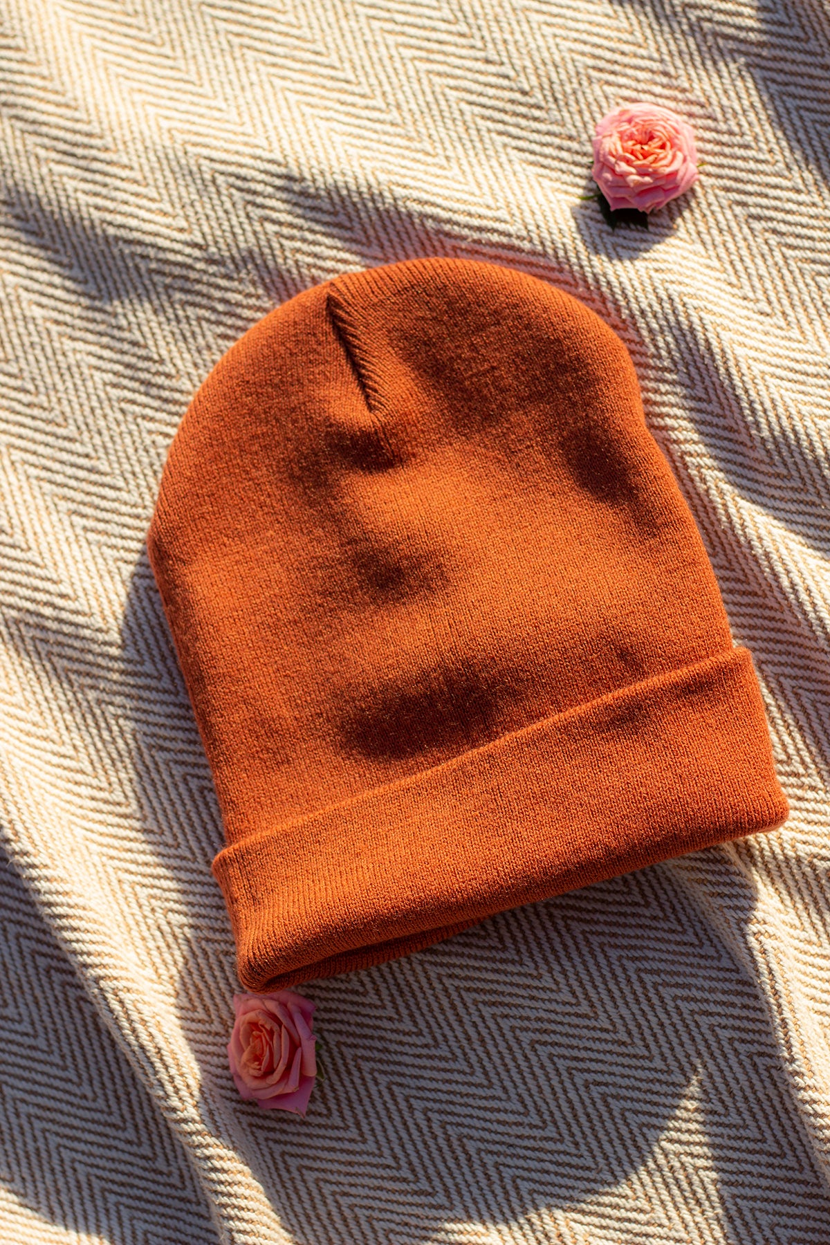 Rust Orange Beanie Hat - Sugar + Style