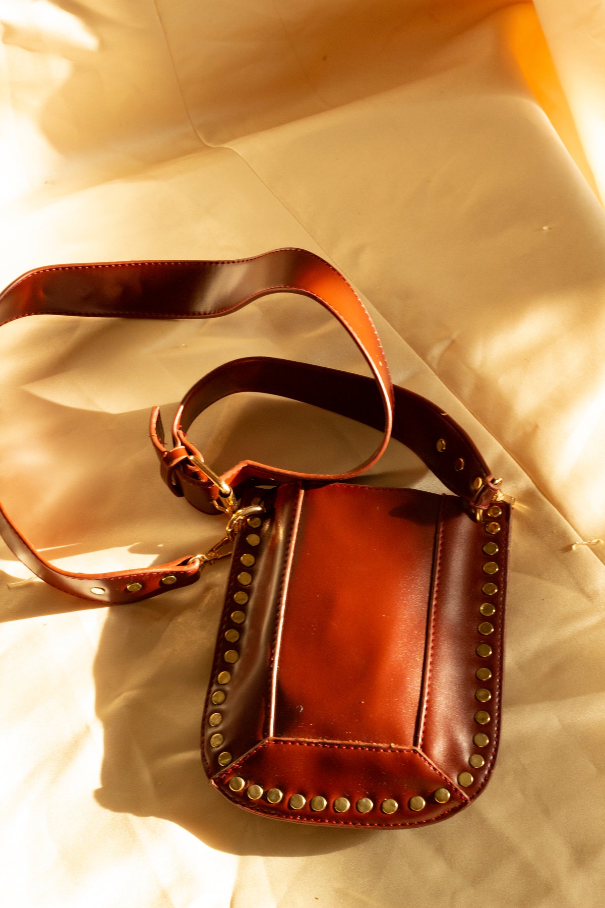 Studded Saddle Pouch Crossbody Bag - Sugar + Style