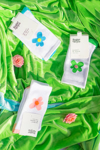 Bright Single Cartoon Flower Motif Socks - Sugar + Style