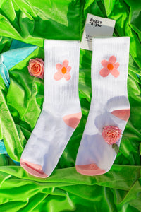 Bright Single Cartoon Flower Motif Socks - Sugar + Style