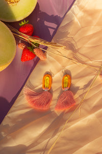 Embroidery String Tassel Rainbow Earrings - Sugar + Style