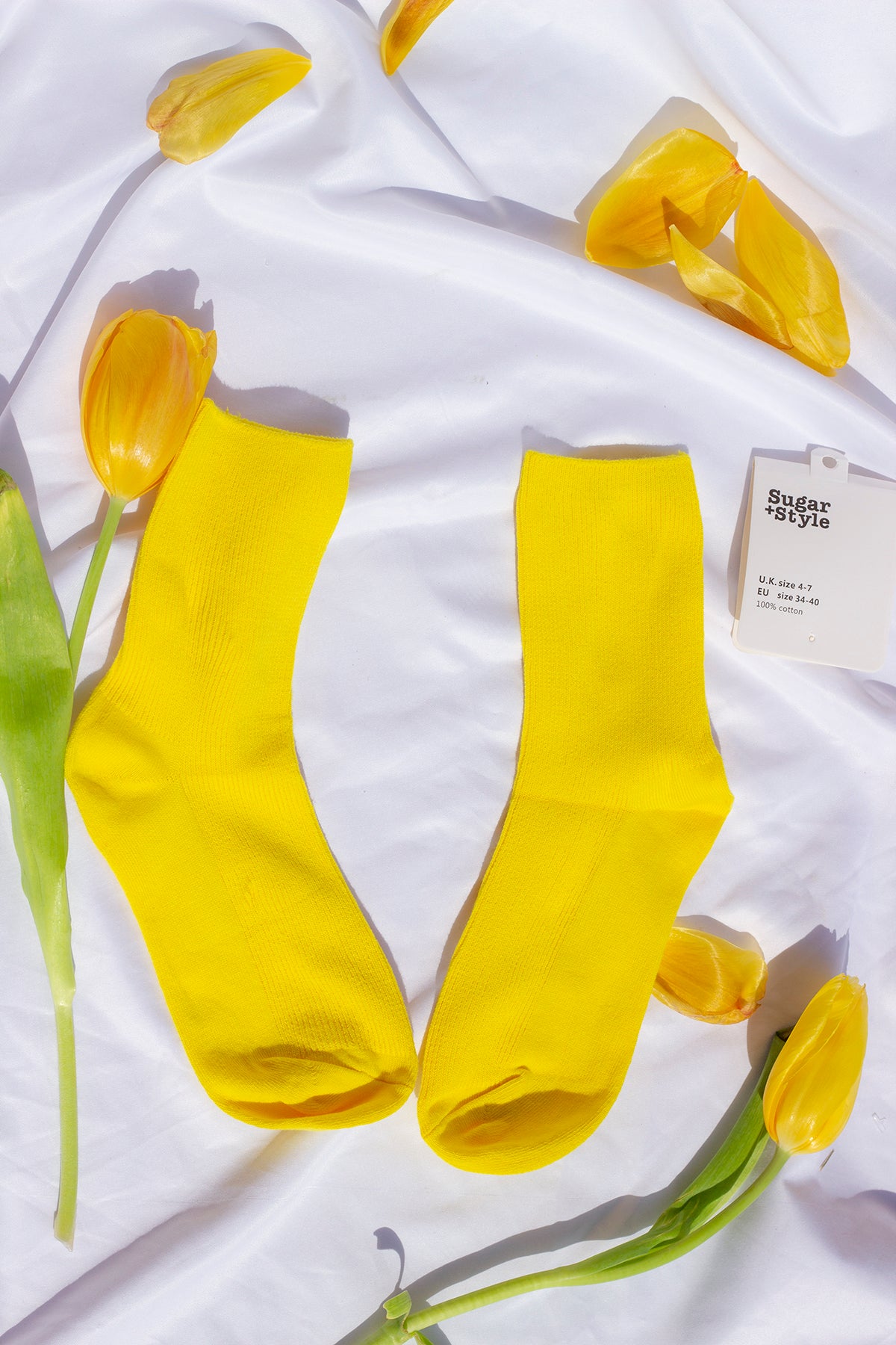 Sunshine Yellow Colour Block Socks - Sugar + Style