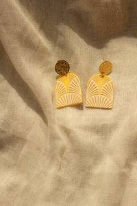 Engraved Arched Polymer Earrings - Sugar + Style