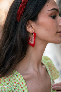 Tortoise Shell Triangle Hoop Earrings - Sugar + Style