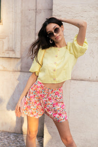 Floral Print Casual High Waisted Shorts - Sugar + Style