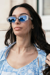 Silver Tone Fine Metal Sunglasses Chain - Sugar + Style