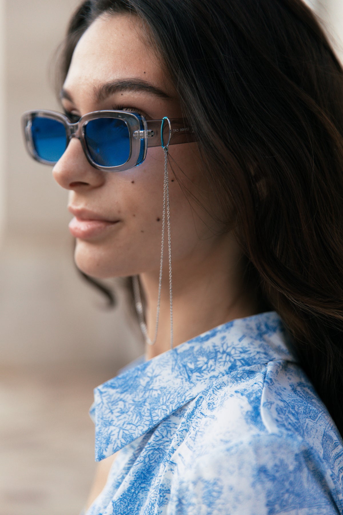 Silver Tone Fine Metal Sunglasses Chain - Sugar + Style