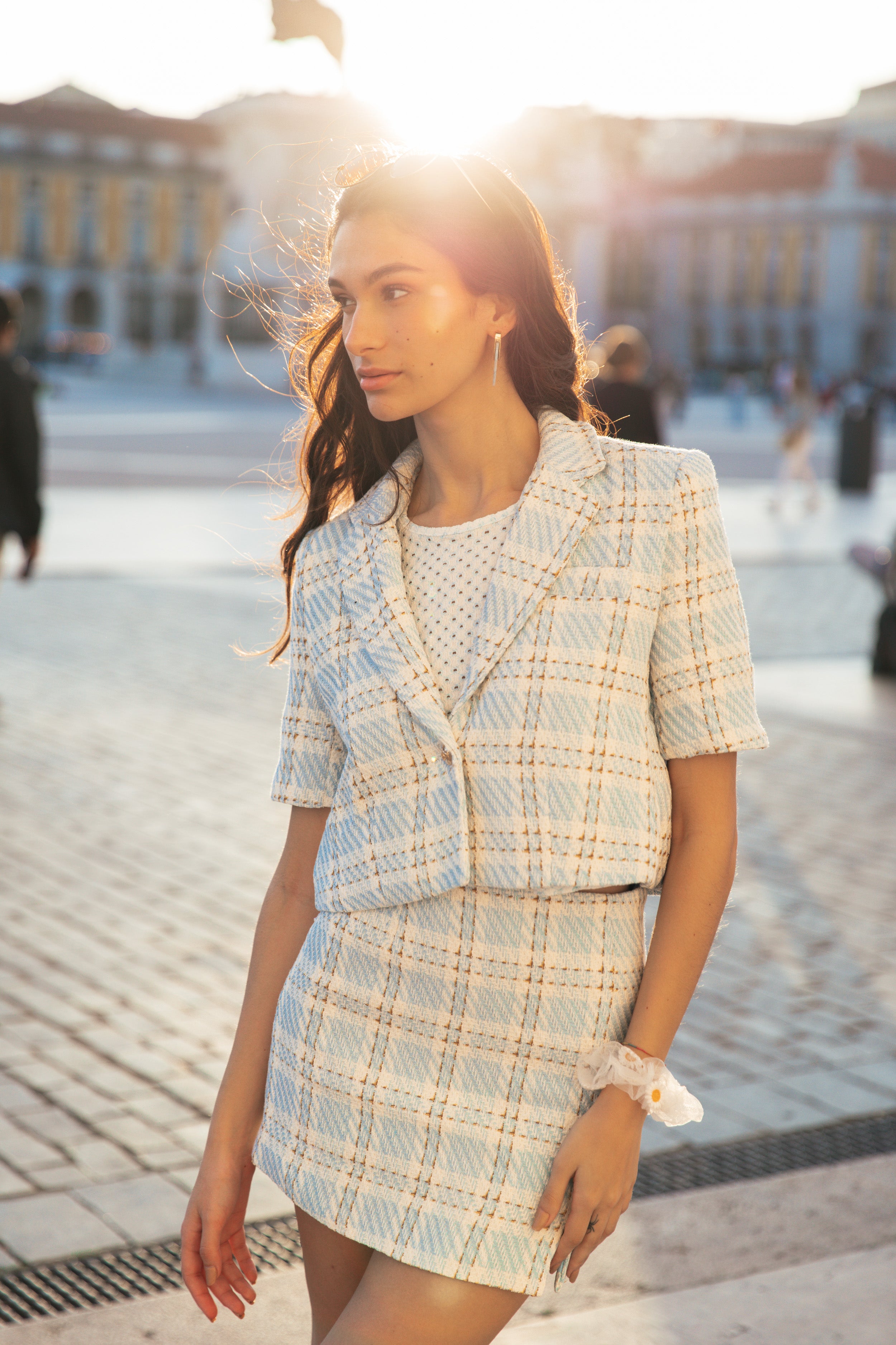 Tweed mini skirt and clearance blazer set