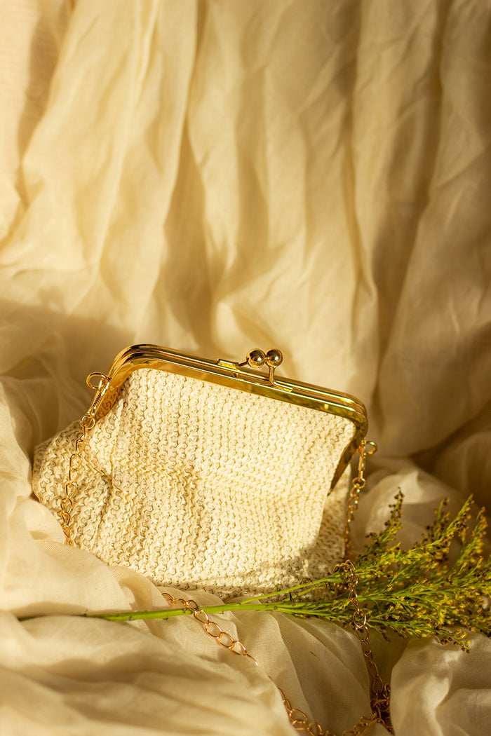 Rattan Mini Coin Purse Bag - Sugar + Style