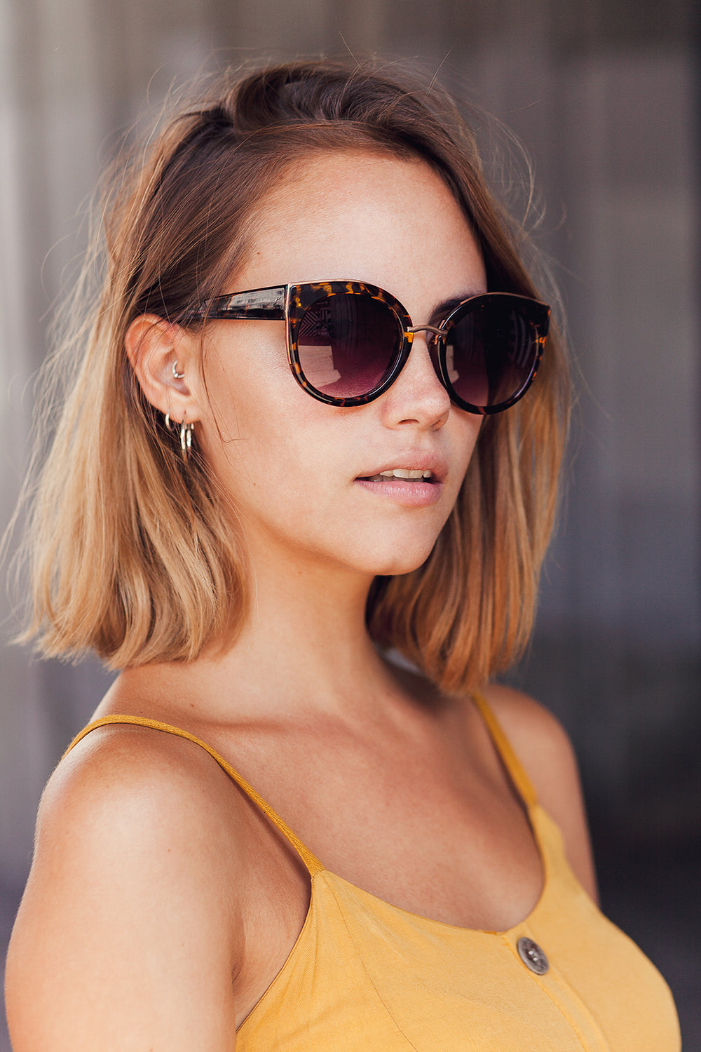 Gold Rim Cat Eye Sunglasses - Sugar + Style