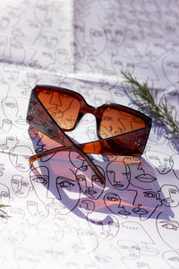 Semi Rimless Oblong Chunky Sunglasses - Sugar + Style