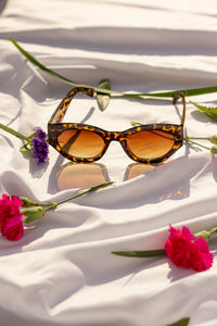 Diagonal Cut Cat Eye Oval Sunglasses - Sugar + Style