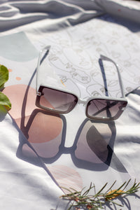 Front Lens Rectangle Thick Frame Sunglasses - Sugar + Style