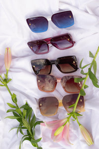 Front Lens Square Oversized Monogram Pin Sunglasses - Sugar + Style