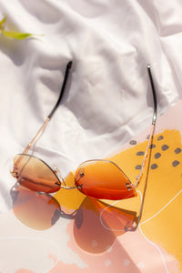 Gem Cut Rimless Cat Eye Sunglasses - Sugar + Style