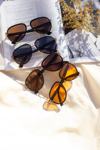 Rounded Drop Aviator Sunglasses - Sugar + Style