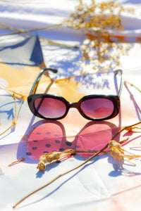 Narrow Oval Chunky Sunglasses - Sugar + Style