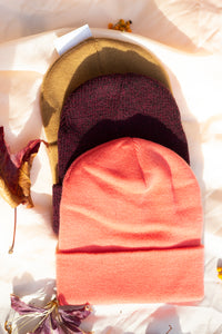 Coral Orange Beanie Hat - Sugar + Style