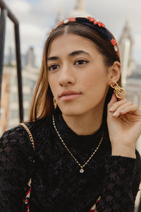Chain Hoop Matte Dangle Earrings - Sugar + Style
