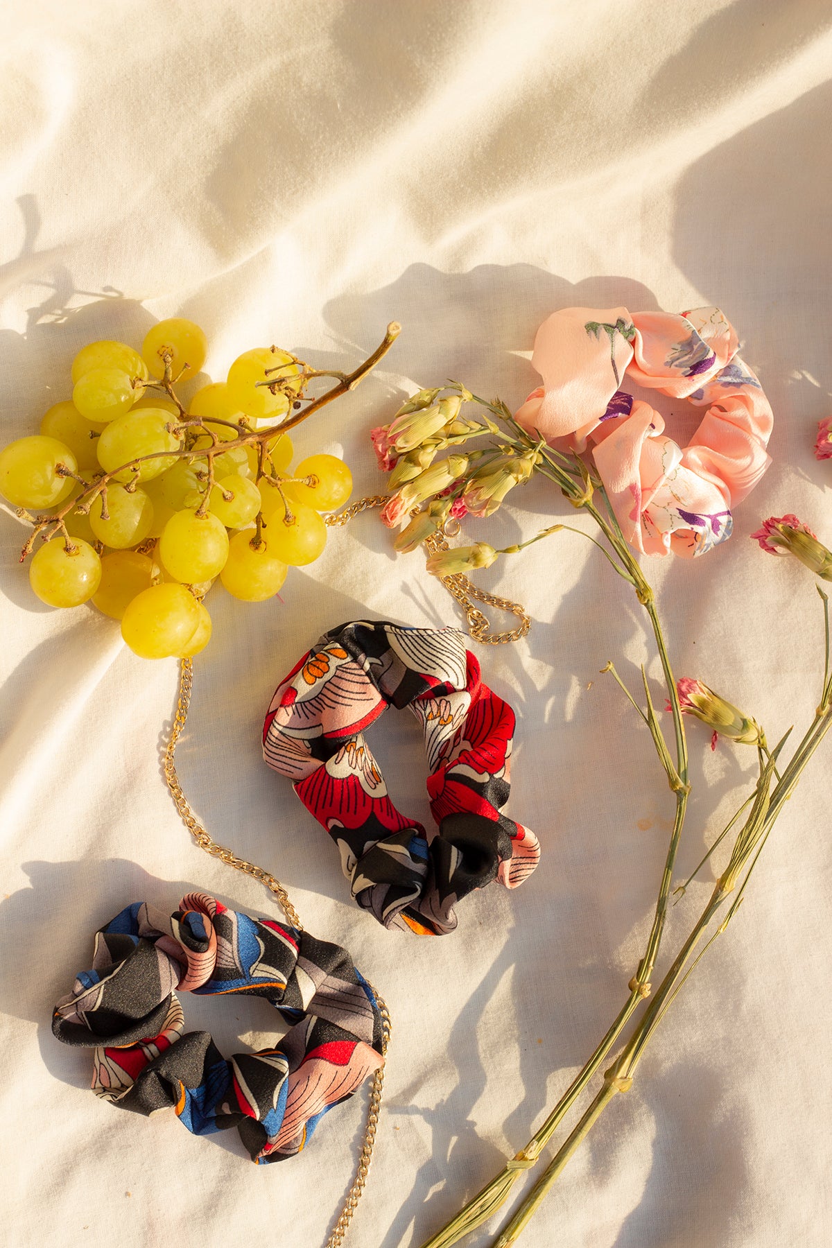 Statement Satin Floral Print Scrunchie - Sugar + Style