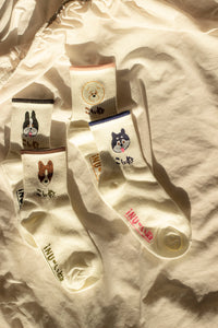 French Bulldog Japanese Text Dog Socks - Sugar + Style