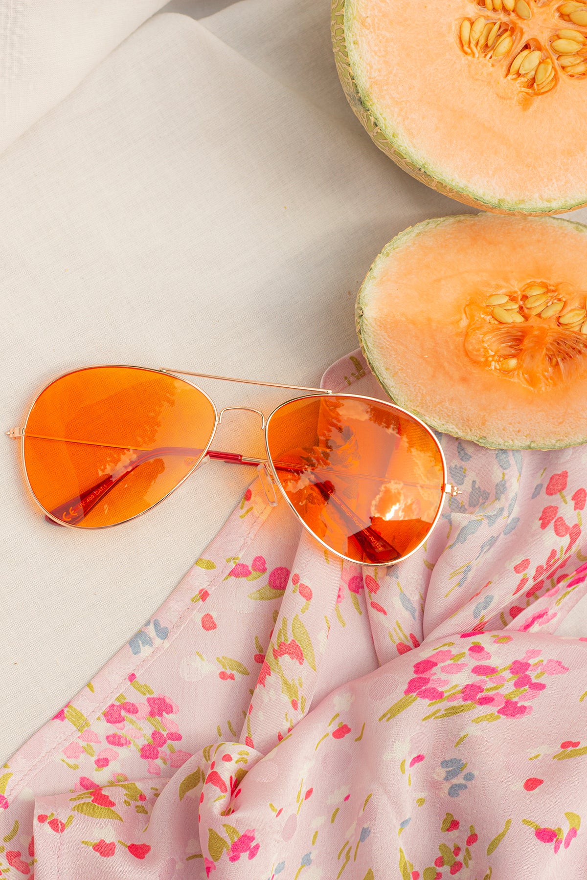 Orange tinted aviator on sale sunglasses