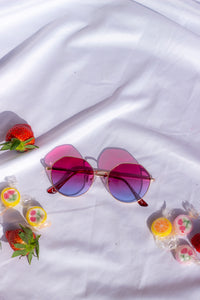 Retro Style Hexagonal Lens Wire Sunglasses - Sugar + Style