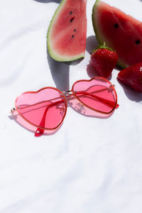 Rimless Colour Tint Heart Sunglasses - Sugar + Style