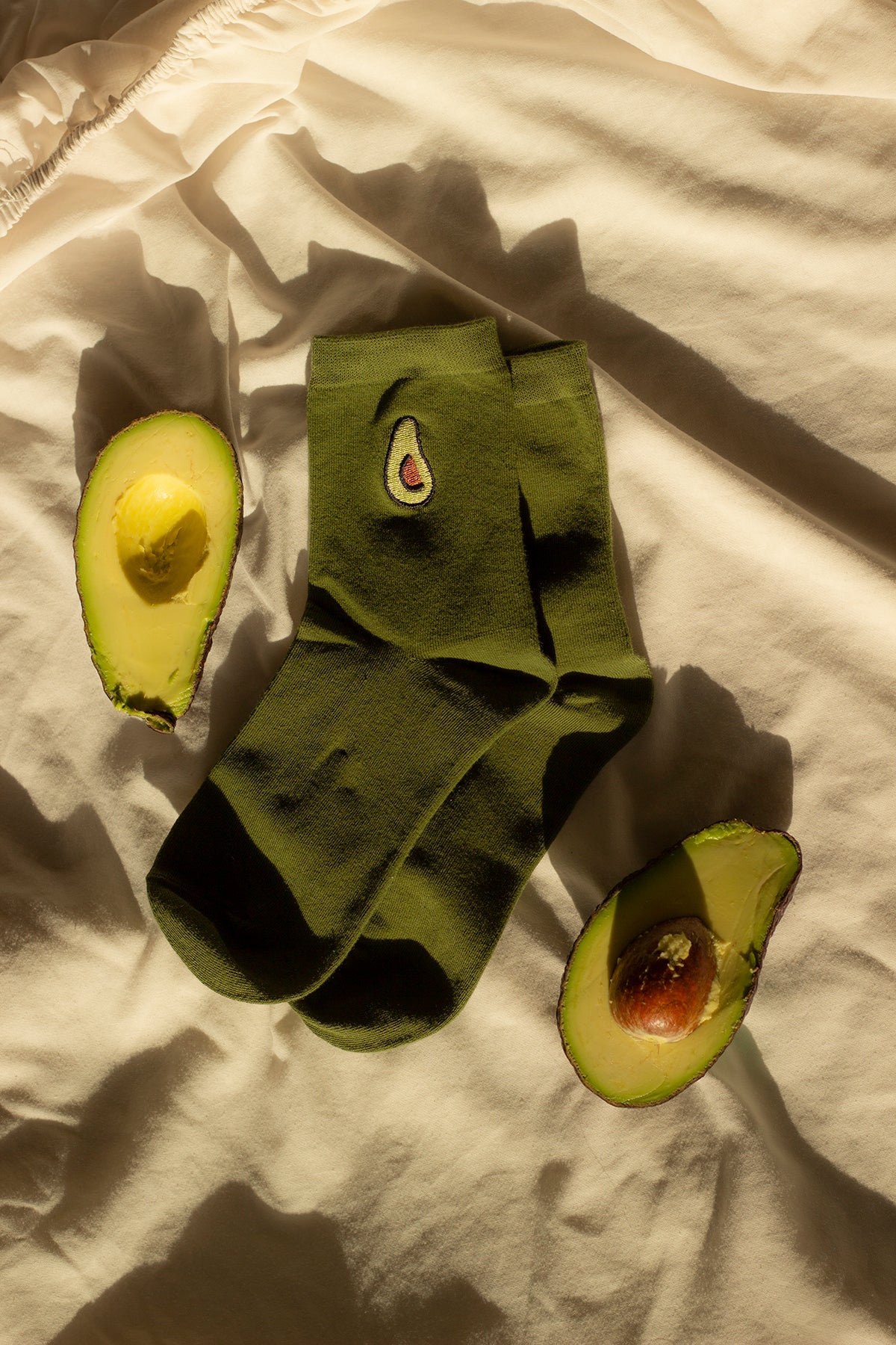 Avocado Fruit Embroidered Socks - Sugar + Style