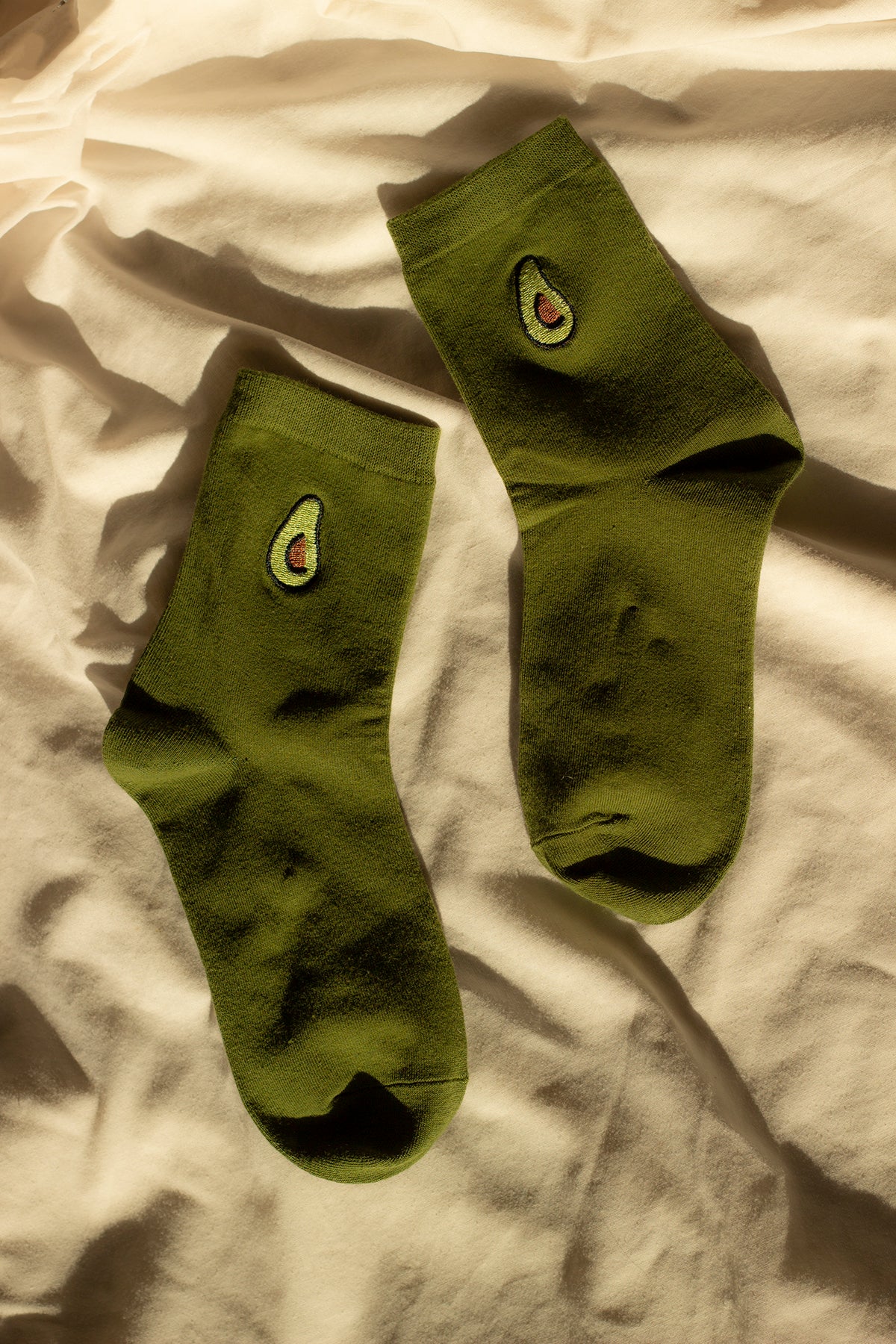 Avocado Fruit Embroidered Socks - Sugar + Style