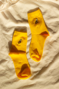 Banana Fruit Embroidered Socks - Sugar + Style