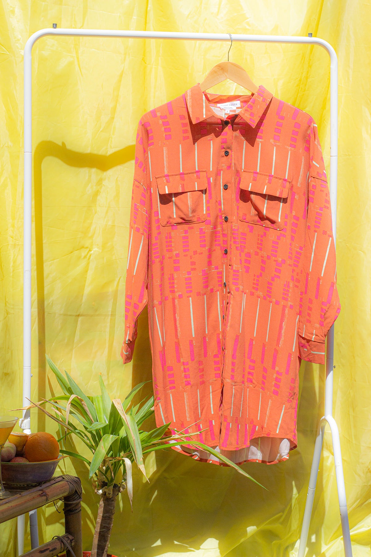 Burnt orange best sale button down dress