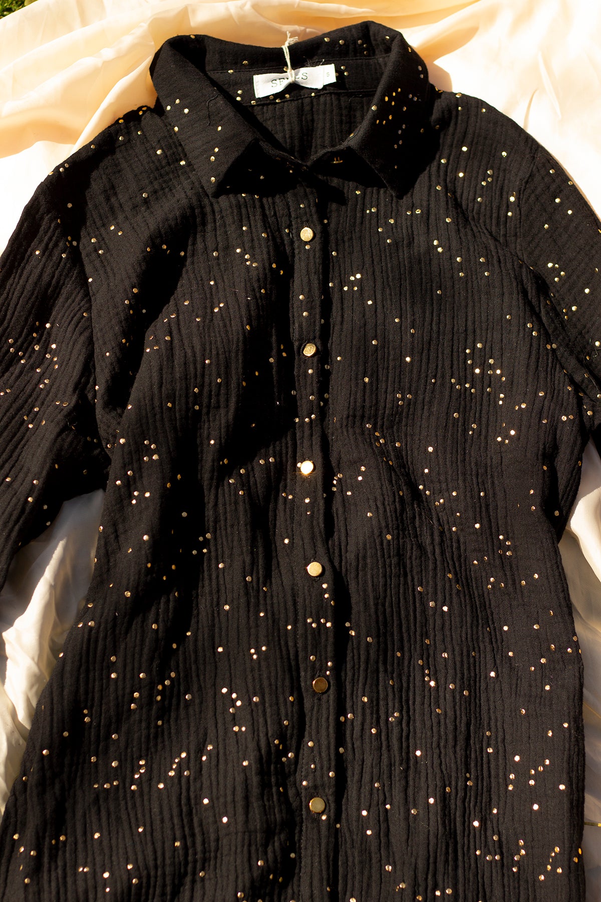 Sparkle Effect Shirt Dress - Sugar + Style