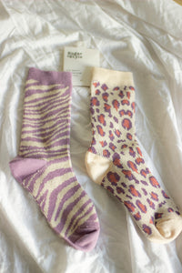Purple Zebra Print Socks - Sugar + Style