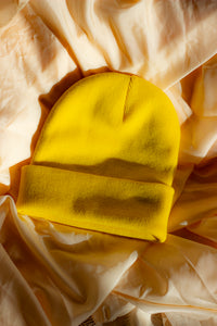 Bright Yellow Beanie Hat - Sugar + Style
