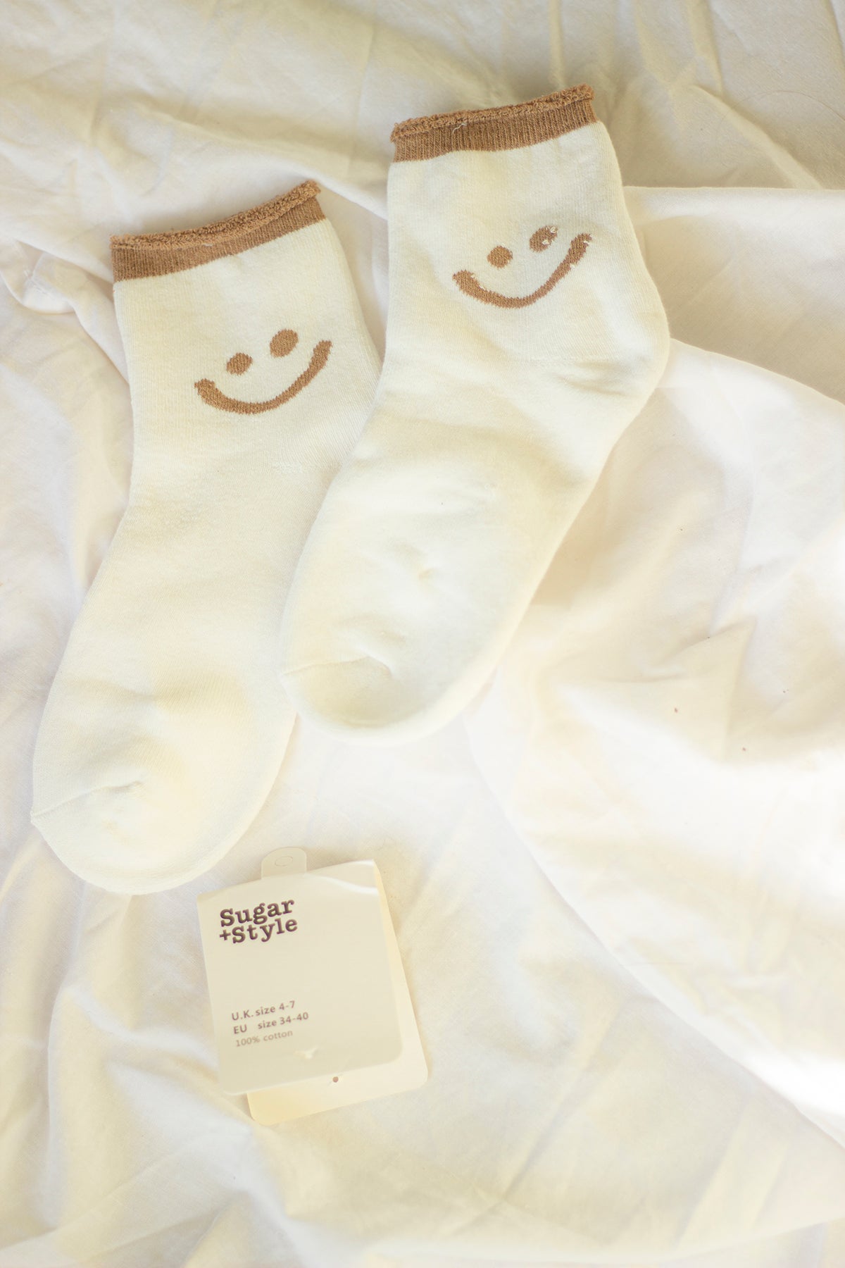 Super Smiley Neutral Socks - Sugar + Style