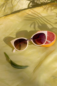 Cat Eye Sunglasses with Gold Bar Detail - Sugar + Style