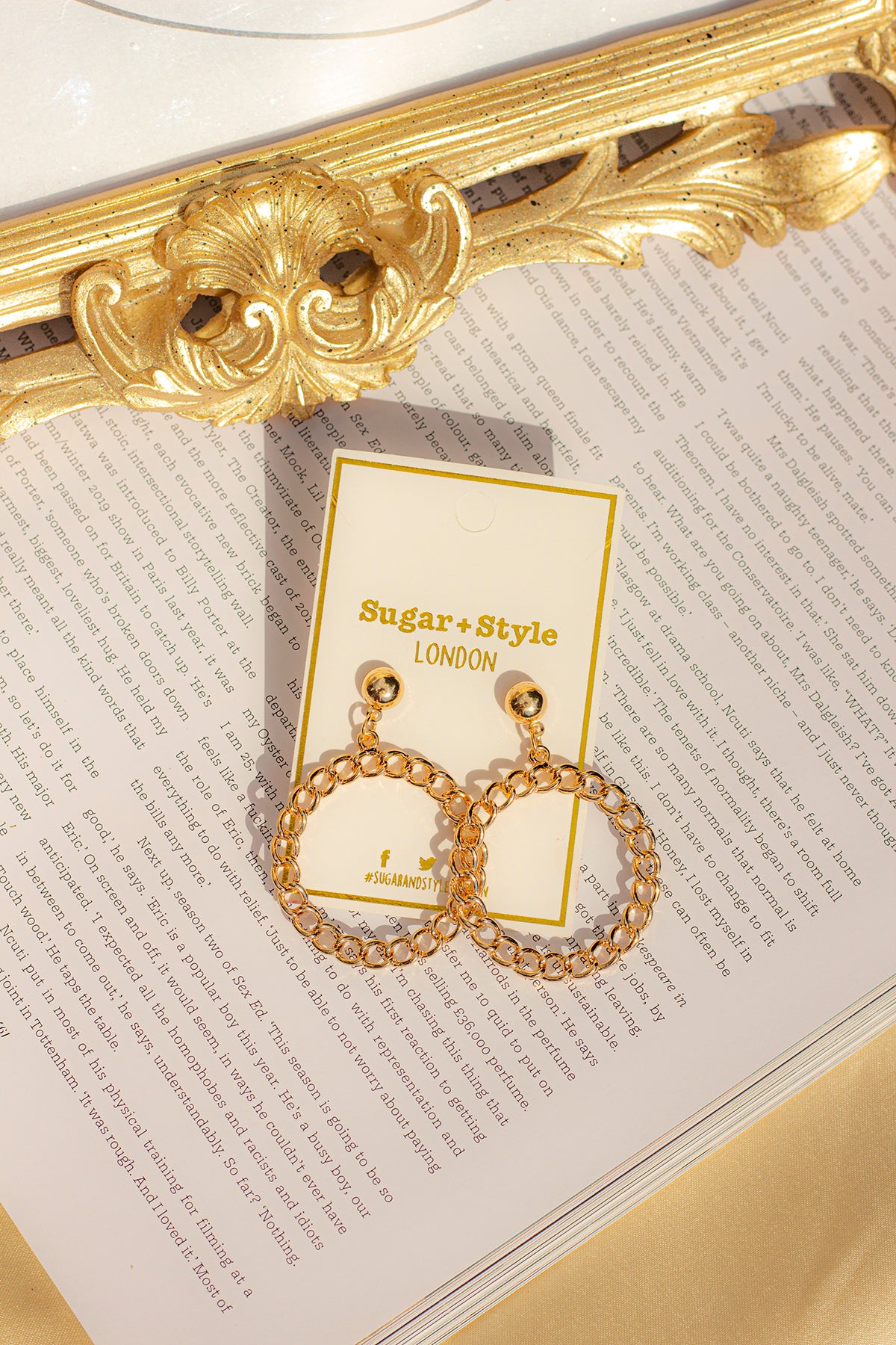 Gold Chain Hoop Earrings - Sugar + Style