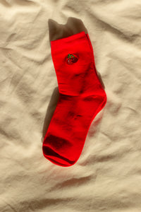 Cherry Fruit Embroidered Socks - Sugar + Style