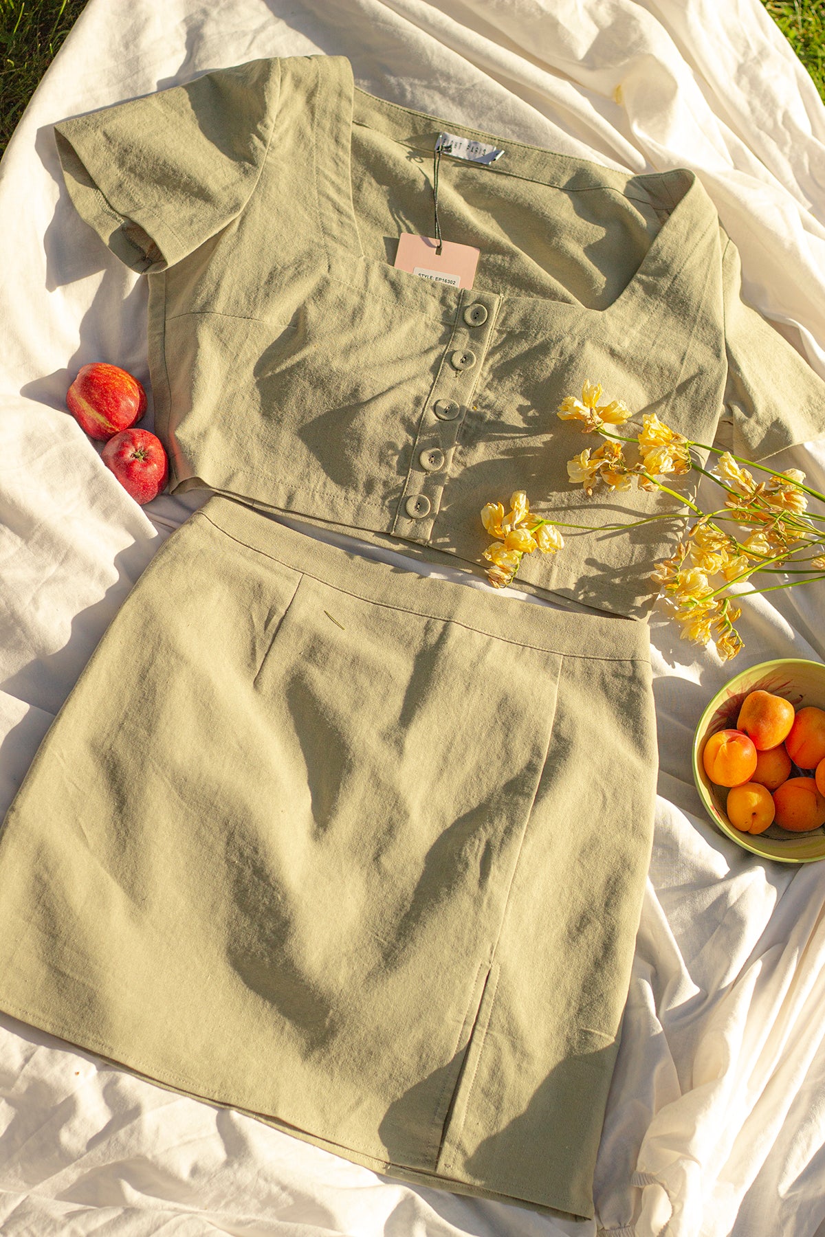 Button Front Milkmaid Blouse - Sugar + Style