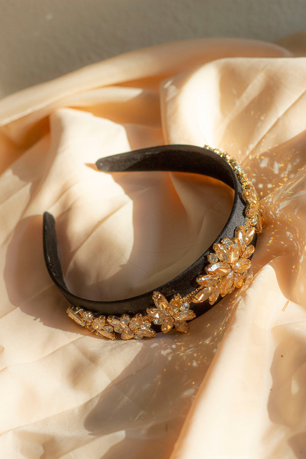 Floral Diamante Velvet Headband - Sugar + Style